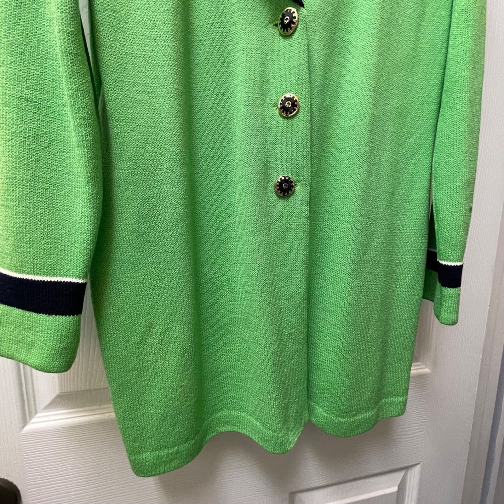 Vintage St. John Collection By Marie Gray Santana Knit Green Blazer Jacket Sz 10 - Picture 6 of 16